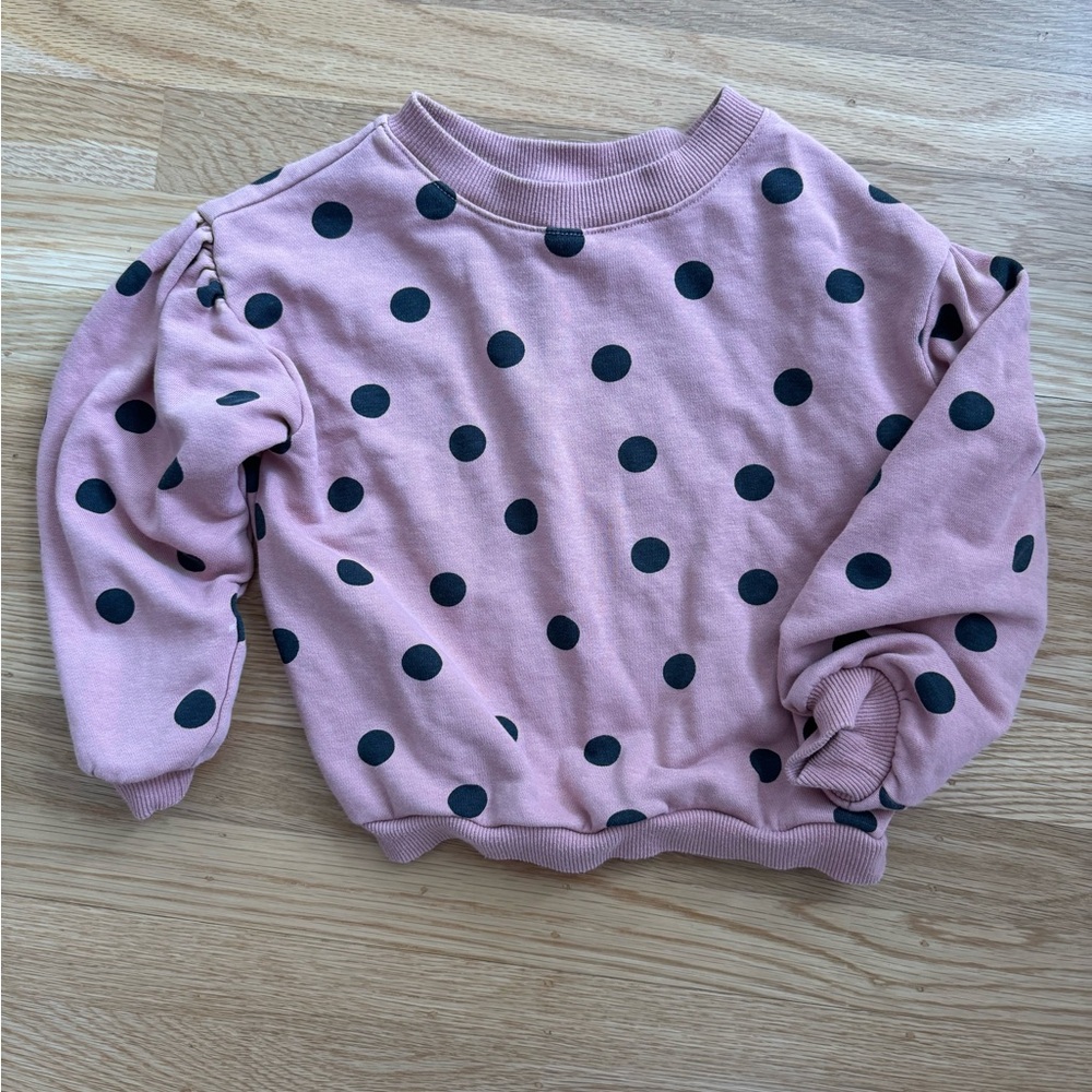 H&M girls 4-6Y Pink Polka Dot Pullover Sweater